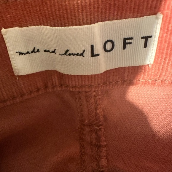 LOFT Orange Skinny Pants with Corduroy Texture - Picture 3 of 4